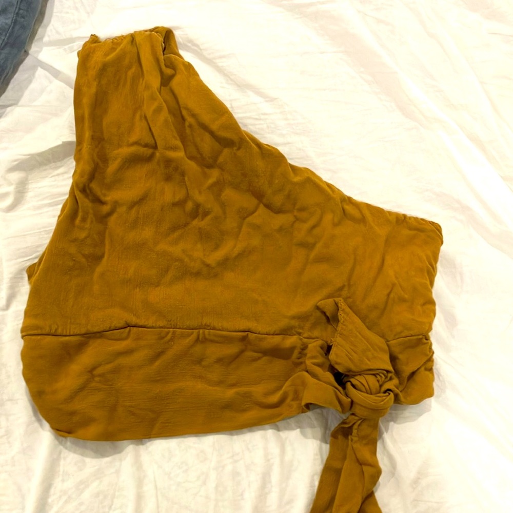 Free people brown one shoulder crop top